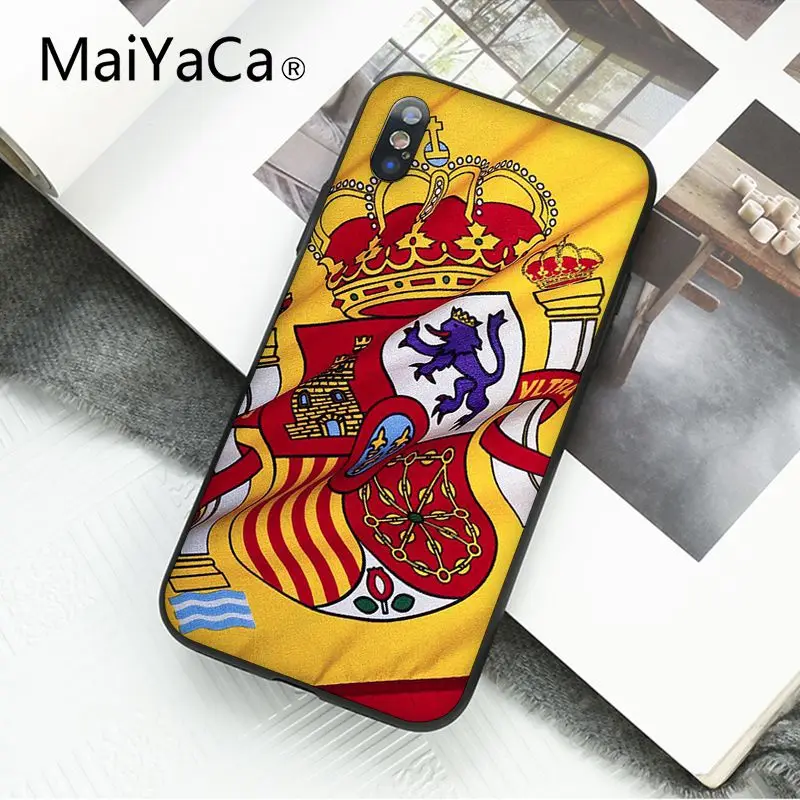 MaiYaCa чехол для телефона с испанским флагом для iphone 11 Pro 11Pro Max 6S 6plus 7 7plus 8 8Plus X Xs MAX 5 5S XR