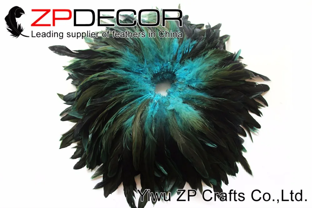 TURQUOISE Half Bronze Schlappen Rooster Feathers (4)