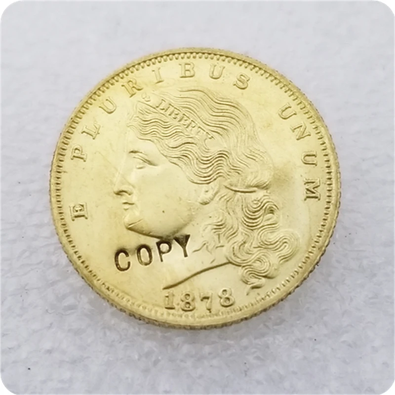 Копия копии США 1878 $5 пять долларов Парикмахерская струящиеся узоры волос копия