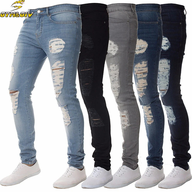 

Fashion Men Jogger Jeans Stretch Hip Hop Joggers Denim Jeans For Men