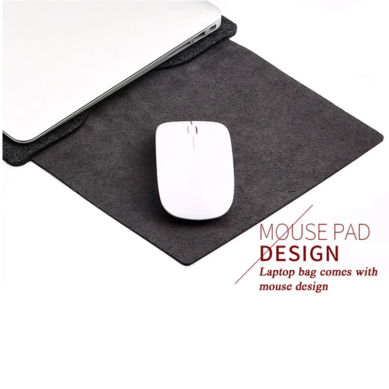 Mouse Pad Sleeve Pouch Laptop Bag For Xiaomi Macbook Air 11.6 13 Retina Pro 12 15 15.6 Case Wool Felt Waterproof Notebook Cover