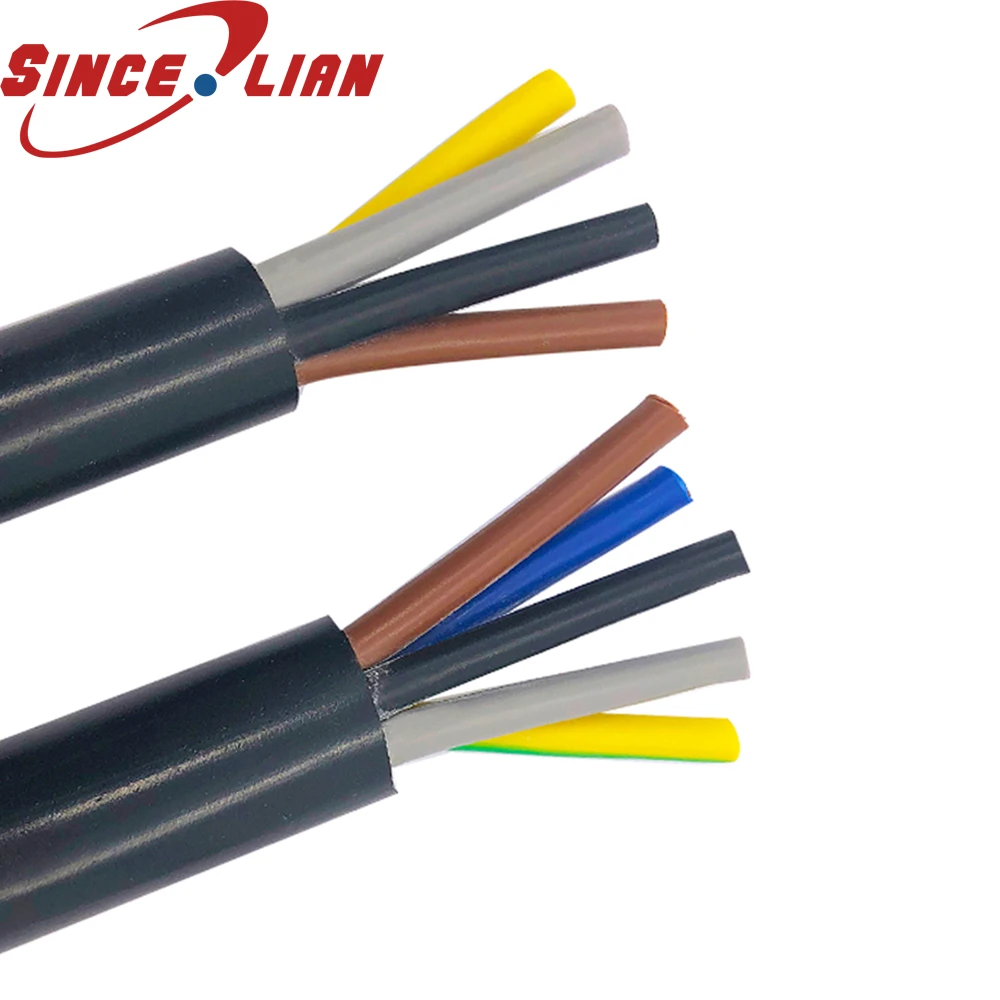 

GB Pure Copper RVV Sheathed Wire 4 5 core 0.75 square Power Cord line 4 Meters/Lot Flame Retardant Black Sheathed Wire