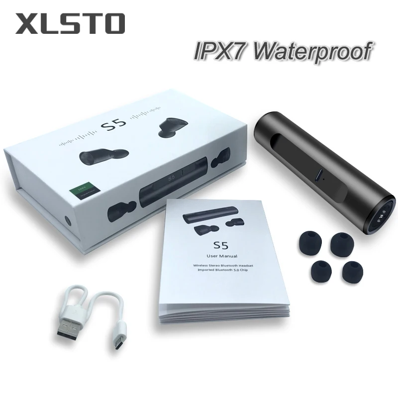 

Wireless Bluetooth 5.0 Earphones S5 mini Bluetooth Headset IPX67 Waterproof With Metal Charge Box TWS Headset for iPhone xiaomi