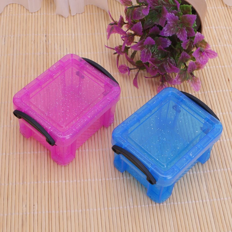 

Mini Clear Lock Case Cute Plastic Candy Storage Box With Lid Creative Furnishing