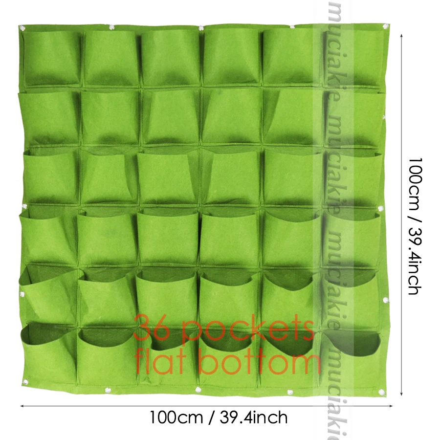 MUCIAKIE настенный подвес посадки бонсай сумки 9/18/24/36/49/56/64/81 карманы зеленый растут сумки плантатор вертикальные садовые цветы поставка - Цвет: fxGB111J
