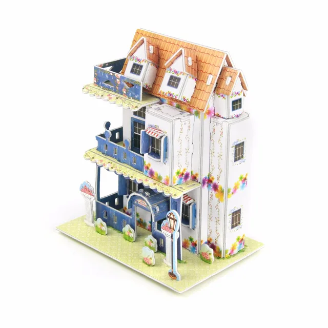 3d garden villa puzzle children hand make cute home building jigsaw