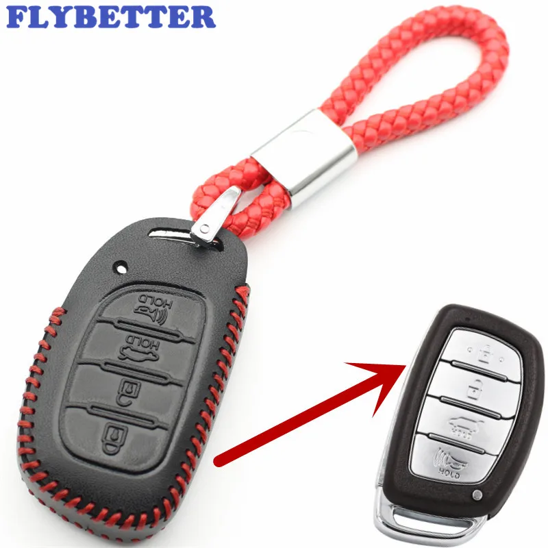 Чехол FLYBETTER из натуральной кожи для Hyundai IX25/IX35/Elantra/Sonata/I40 L109|Футляр автомобильного ключа| |