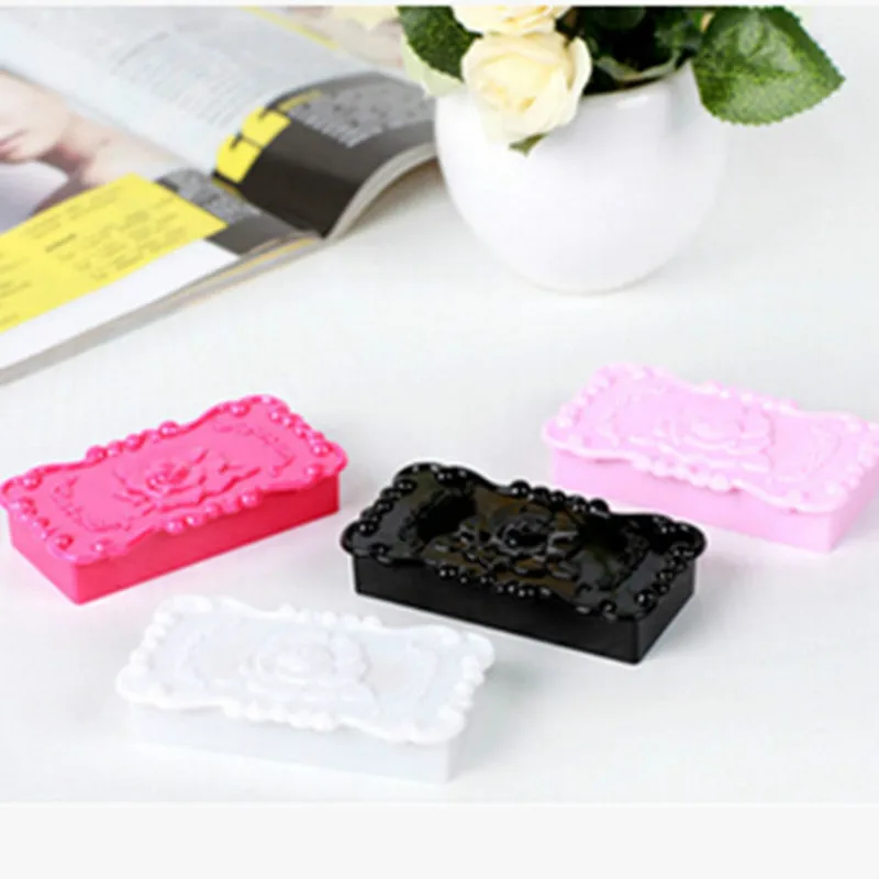 

Rose Flower Eyelash Storage Box Makeup Cosmetic Mirror Case Organizer Makeup Too Kit