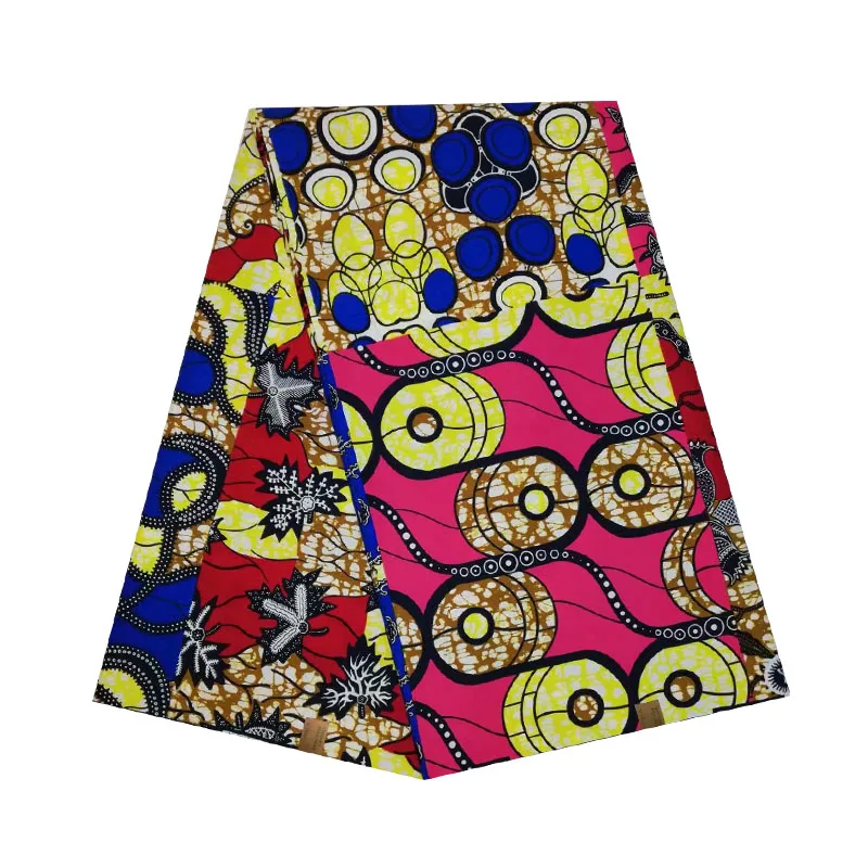Африканский воск настоящий голландский Печатный в ткани блок воск хлопок 6 ярдов Анкара Высокое качество для африканских женщин V-L 543 - Цвет: Многоцветный