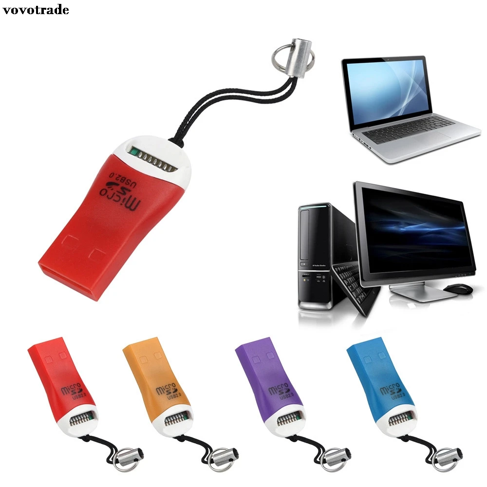 

vovotrade 2017 NEW USB 2.0 Micro SD SDHC TF Flash Memory Card Reader Mini Adapter For Laptop Factory Price Drop Shipping