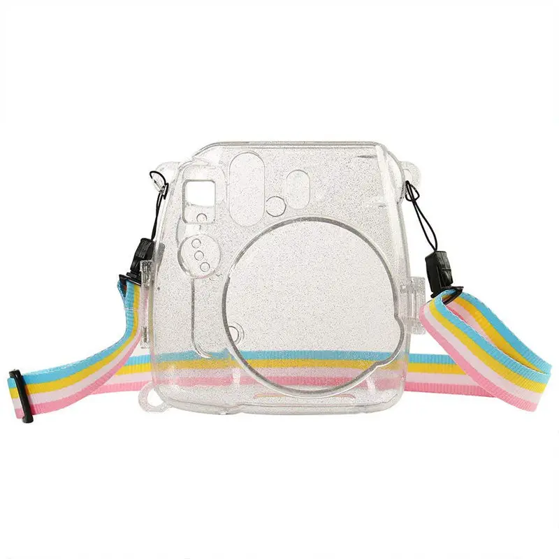 

Camera Bag Shining Transparent Plastic Cover Protect Case For Fujifilm Fuji Instax Mini 9 8 8+ Instant With Strap