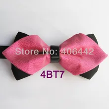 Yibei coahella галстуки с бриллиантами дизайн черный и Fuschia Твердые двухцветные регулируемый галстук-бабочка для взрослых галстук-бабочка унисекс