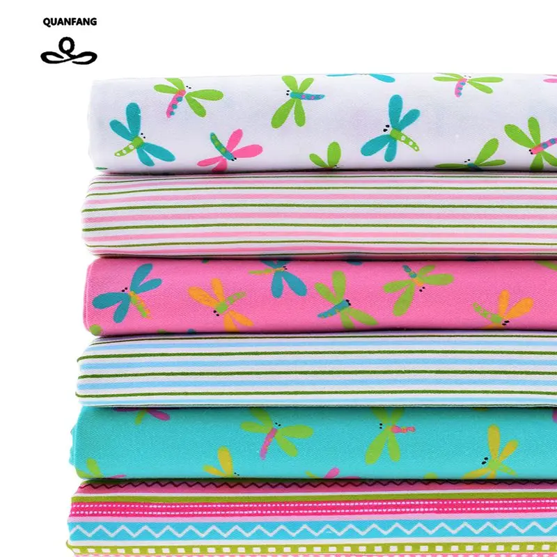 Хлопковая саржевая ткань с принтом 6 шт./лот для шитья детское постельное белье