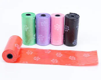 

DHL 1000 set practical 15pcs/set Degradable Pet Dog Waste Poop Bag With Printing Doggy Bag Pet Waste Clean Poop Bags