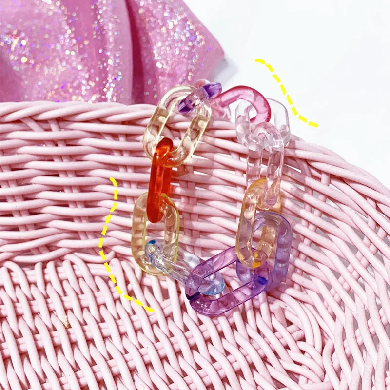 Прозрачный акриловый браслет u-образный прозрачная смола браслеты сплошной цвет браслет «Радуга» Для женщин пляж и путешествие ювелирные изделия