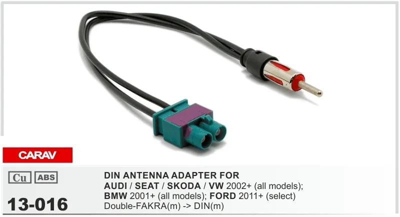 Автомагнитола Carav 13-016 с антенной адаптер для Audi-SEAT-SKODA - VW 2002 + (все модели)/2001