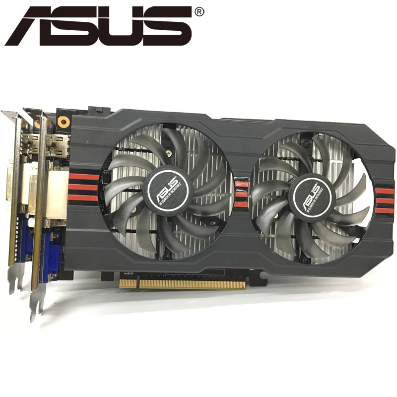 ASUS 2 штуки видеокарты GTX 750 Ti 2 Гб 128 бит GDDR5 видеокарты для nVIDIA Geforce GTX 750Ti используются VGA карты Hdmi Dvi