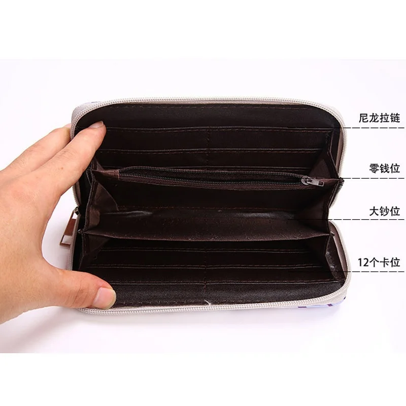 Аниме меч искусство онлайн длинный стиль кожаный кошелек с красочным принтом с Yuuki Асуна визитница кошелек для мужчин женская сумочка для денег