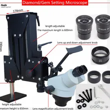 Ювелирные изделия оптические инструменты супер ясный микроскоп с лупой стенд Алмазная установка микроскоп с светодиодный светильник источник