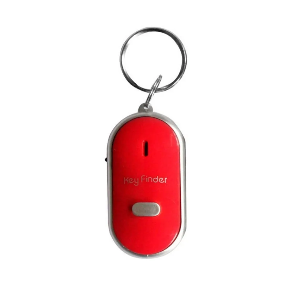 LED Whistle Key Finder Flashing Beeping Sound Control Alarm Anti-Lost Keyfinder Locator Tracker with Keyring 4 Colors For Choice