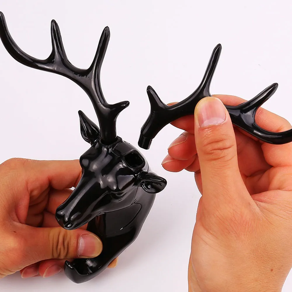 1pc Door Wall Hooks Lovely Creative Deer Head Shape Hanger Hook Self