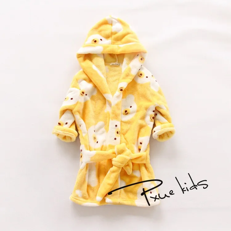 Фирменная детская пижама халат халат для маленьких мальчиков и девочек фланелевый халат детская зимняя одежда для сна халат с капюшоном ночная сорочка 2–8 лет