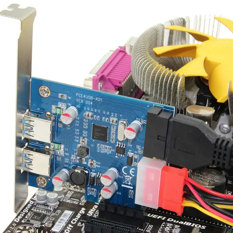Pci-e para Usb Portas de Expansão Cartão para Winxp Adaptador de 2 Pci-express Cartões - Win7 Win8 Linux Win2003-2008 32-64bit Nec 3.0 pc Add on - Image 5