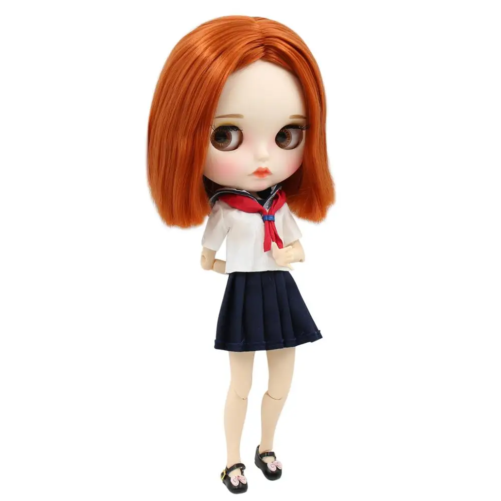 Ледяная кукла DBS Blyth 1/6 bjd белая кожа сустав тело короткие красные коричневые
