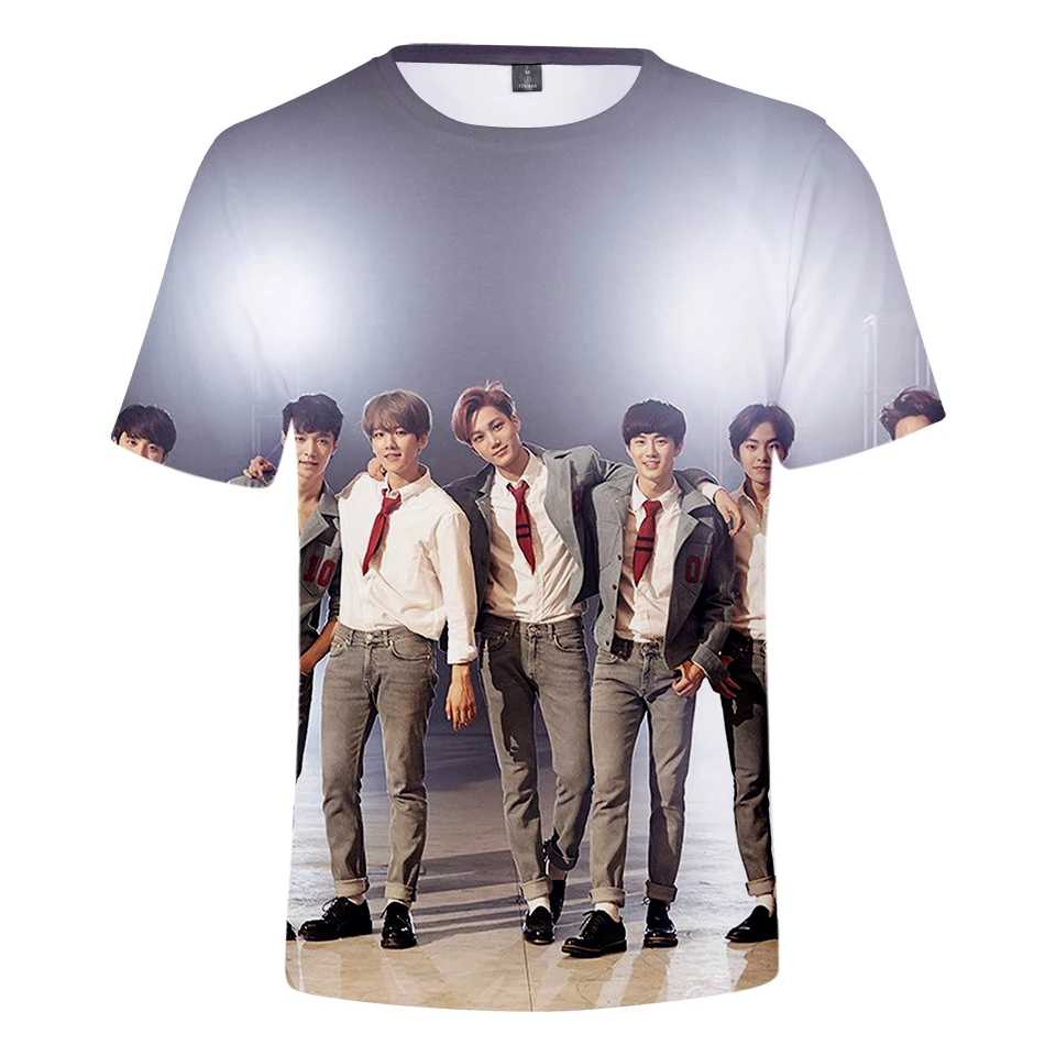 EXO футболки Kpop модная повседневная Уличная одежда с коротким рукавом Harajuku