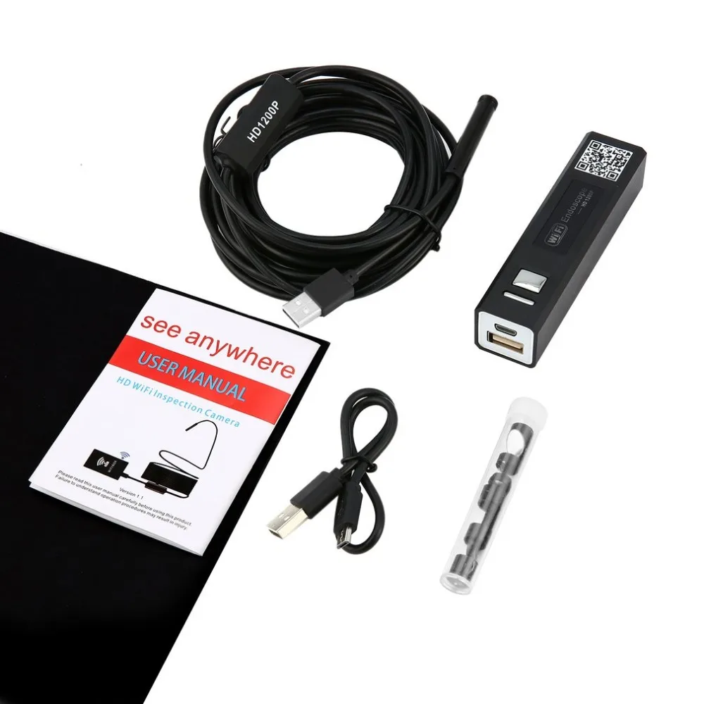 F150 Full HD 1200P 2MP WIFI USB эндоскоп камера жесткий кабель Android iPhone IOS труба осмотр бороскоп