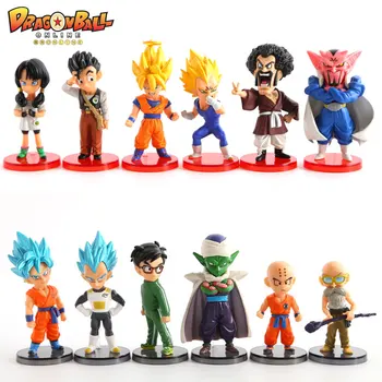 

6 pcs/lot Dragon Ball Z action figures set super Goku Vegeta Gohan Trunks Piccolo Mark 2015 figurines toys free shipping