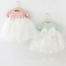 Pudcoco/платье принцессы для маленьких девочек; вечерние платья для дня рождения; кружевное Цветочное платье для крещения; vestido infantil; фатиновые Свадебные платья с бантом для новорожденных
