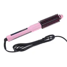 Ионный Выпрямитель для волос, щипцы для завивки, инструмент для завивки, горячая щетка, быстрый нагрев, утюг для укладки волос, салонный инструмент для укладки(красный), вилка стандарта Великобритании