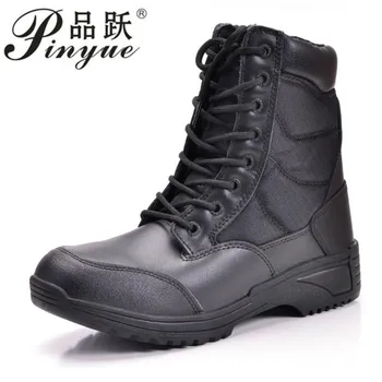 

black Men Desert Tactical Military Boots Mens Work Safty Shoes Army Boot Zapatos Ankle Lace-up black Combat Boots Size 38--45