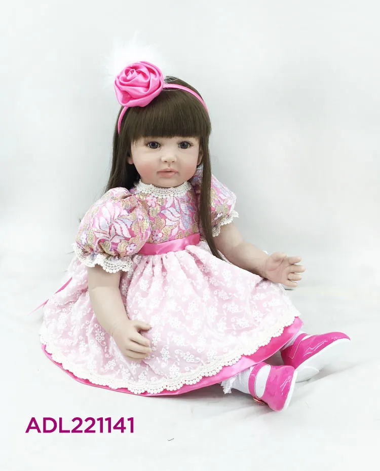 High end Силиконовые Винил Reborn Baby Doll игрушки дети ребенок день рождения, Рождество Подарки на Новый год Lifelike малыша девочка-принцесса куклы