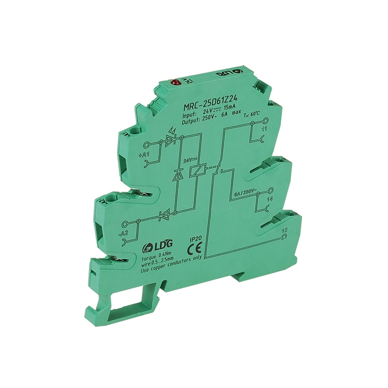 MRC-25D61Z24 1NO 1NC din-рейка модульное реле 6A 24 В постоянного тока PLC Умный интерфейс модуль реле ультра-тонкое электромагнитное Контактное реле