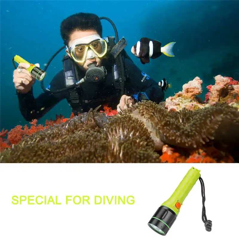 Outdoor Underwater fanatic Diving torch flashlight t6 powerful led flashlight waterproof lanterna led recarregavel #4S10 (7)