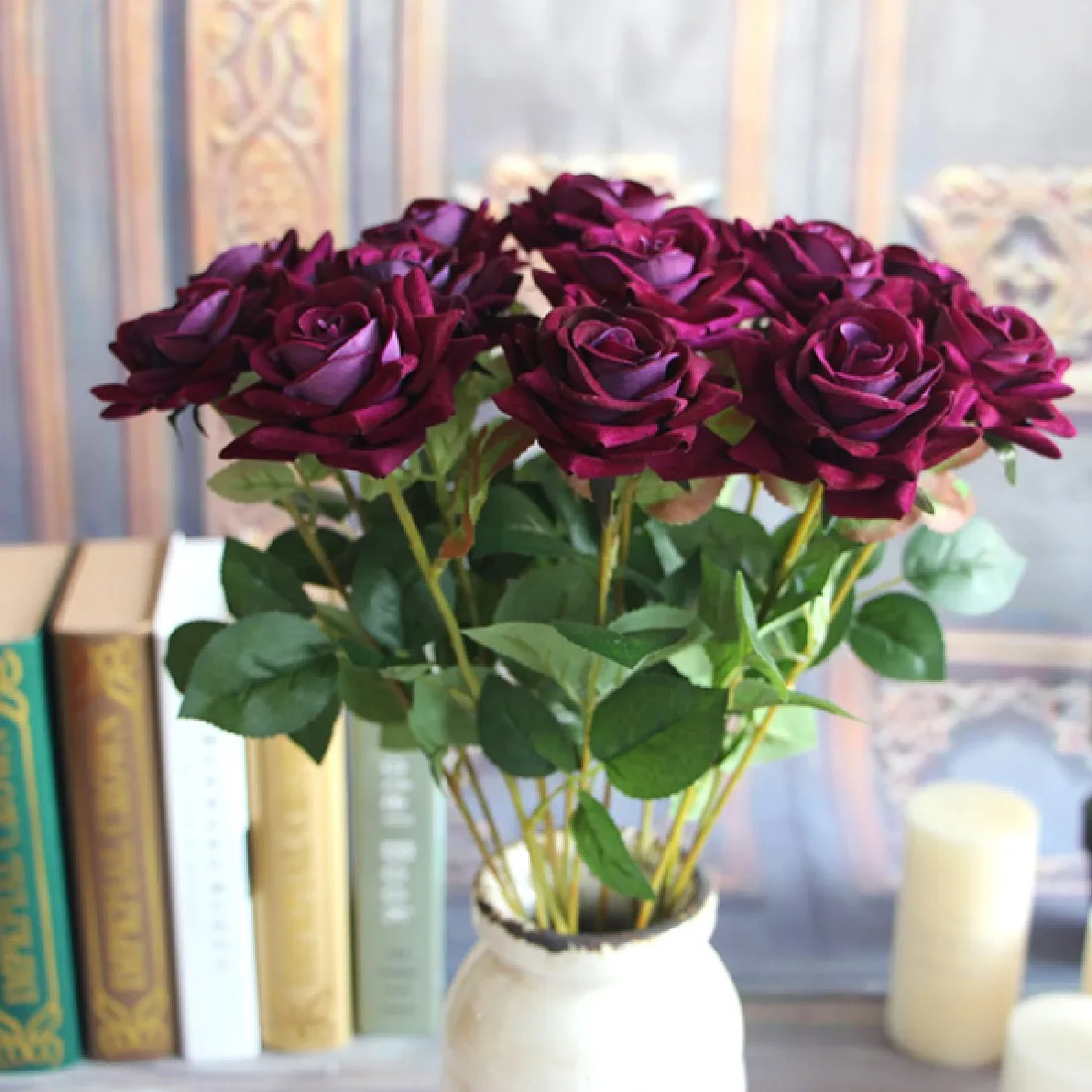 1 шт., французские романтические искусственные розы, шелковые цветы для рукоделия, вечерние, для дома, свадьбы, праздника, украшения, Роза Святого Валентина