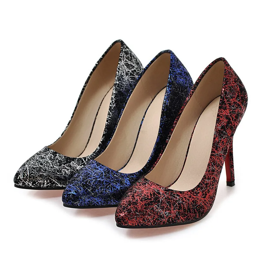 

Plus Large Size Spring High Heels Women Pumps Mixed Color Microfiber Thin Stiletto Sexy Summer Autumn Office Party Ladies Shoes