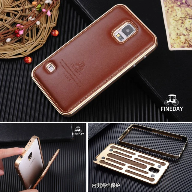 imágenes para Original iMatch Genuino Cuero Volver Cubierta Protectora De Aluminio de Parachoques del Metal Para Samsung Galaxy S5 i9600 Cajas Del Teléfono Cubierta imágenes para Original iMatch Genuino Cuero Volver Cubierta Protectora De Aluminio de Parachoques del Metal Para Samsung Galaxy S5 i9600 Cajas Del Teléfono Cubierta