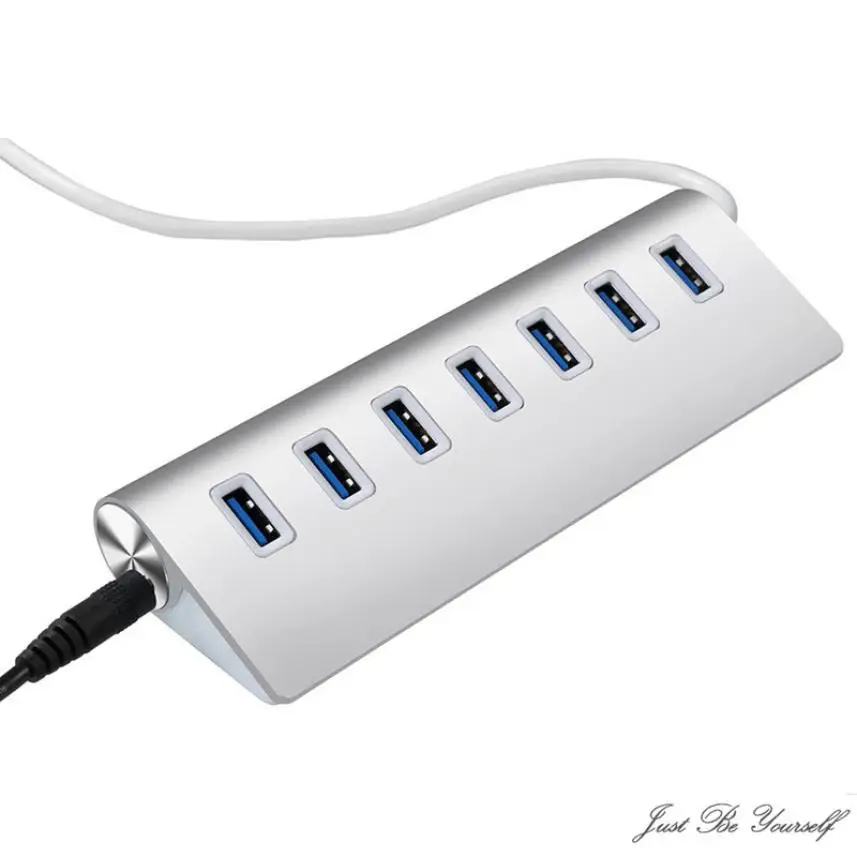Горячая USB3.0 концентратора Алюминий 7 Порты высокое Скорость для Macbook Pro Mac портативных ПК l0721#2