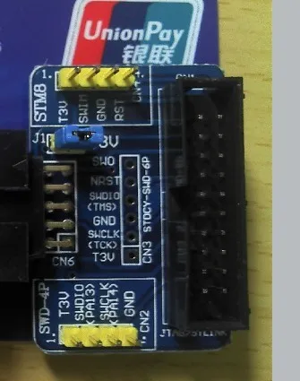 

J-LINK JTAG adapter board SWD SWIM STM32 STM8, including 4 Dugang lines JTAG to SWD