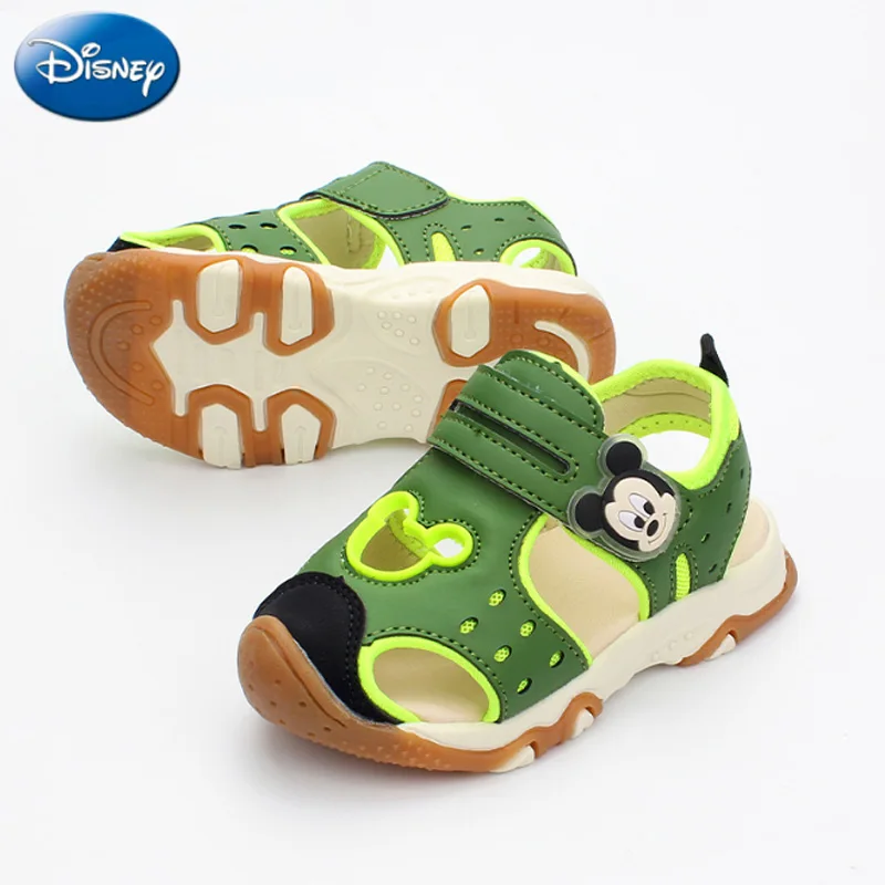 Disney мальчиков Босоножки Hook & Loop Лето 2018 Микки пляжные сандалии Мягкие Детские