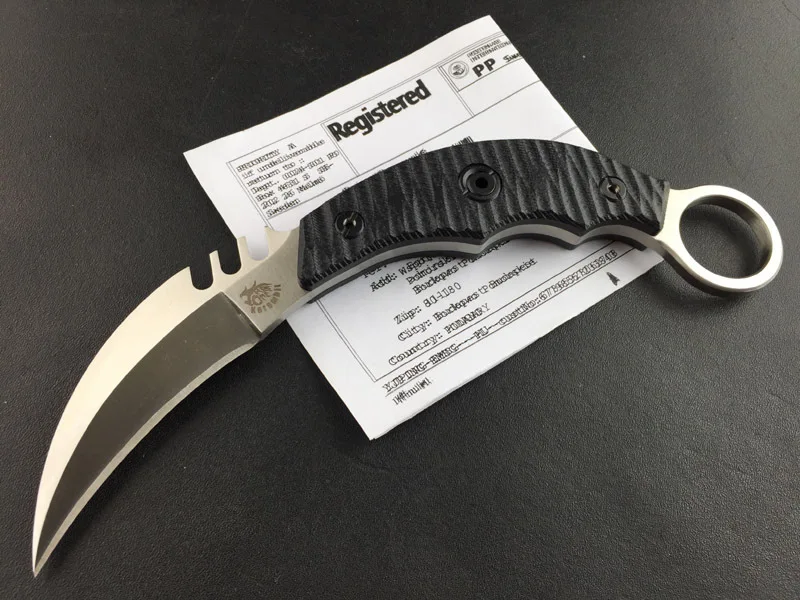 

THE ONE HS Karambit BLACK/WHITE/CAMO Claw Knife Camping Hunting Knife Outdoor Survival knives edc tools For Training 1055#