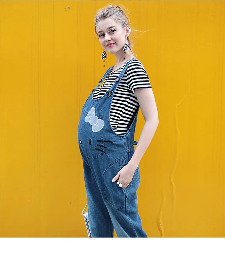 Высококачественные джинсовые комбинезоны для беременных, свободный Регулируемый слюнявчик, штаны, Одежда для беременных женщин, джинсовый комбинезон для беременных
