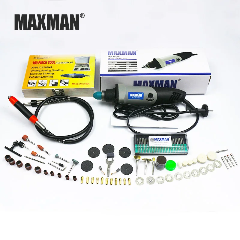 Электрический мини-шлифовальный станок MAXMAN Dremel 220 В/110 в инструмент Dremel 0,6~ 6,5 мм патрон с переменной скоростью вращающийся инструмент DIY Многофункциональные электроинструменты - Цвет: set2