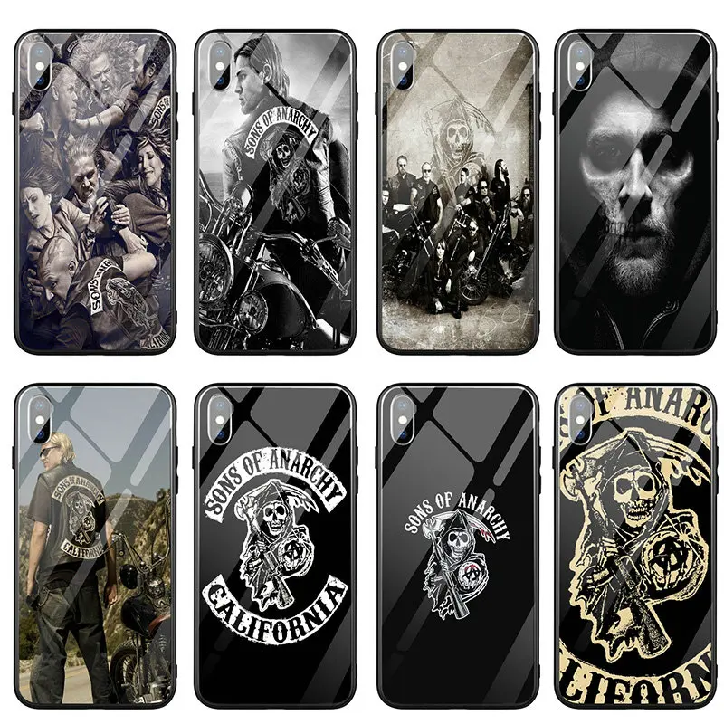 

Son Of Anarchy Tempered Glass Mobile Phone Accessories Case for iPhone 5 5S SE 8 7 6 6S Plus X XR XS Max 10 Coque Bags