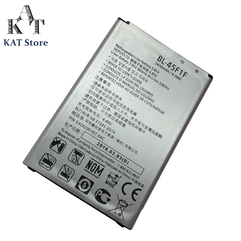 

Mobile Phone Battery For LG K3 2017 K4 2017 K8 2017 X240 MS210 M160 X230K Batteries BL-45F1F Rechargeable Accumulator