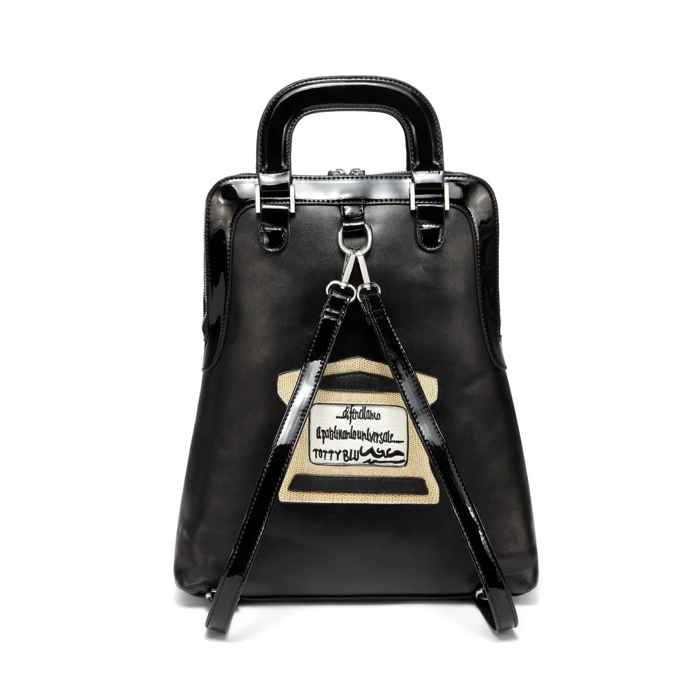 Брендовый женский рюкзак с вышивкой, женская сумка высокого качества из искусственной кожи, школьные сумки через плечо - Цвет: black