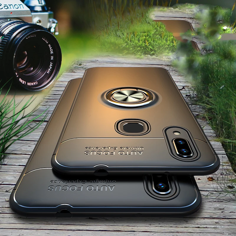 

Honor10 Lite Magnetic Car Holder Case for Huawei Honor 10 Lite P Smart 2019 Case 6.21'' Finger Ring Matte Cover for Honor10lite